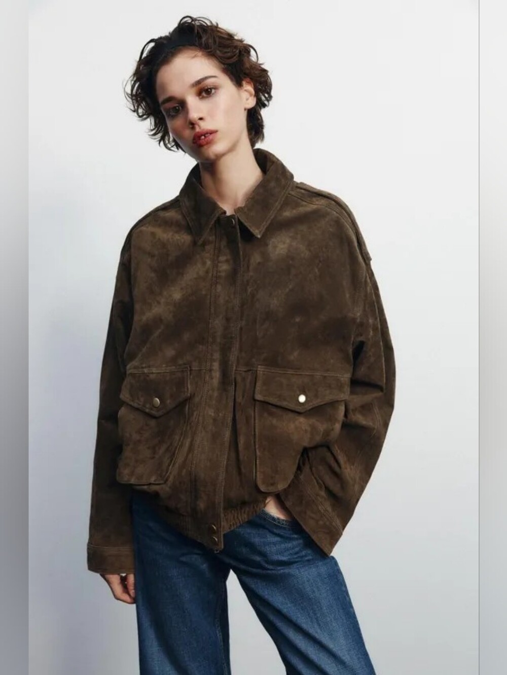 Zara 100% Suede Leather Jacket